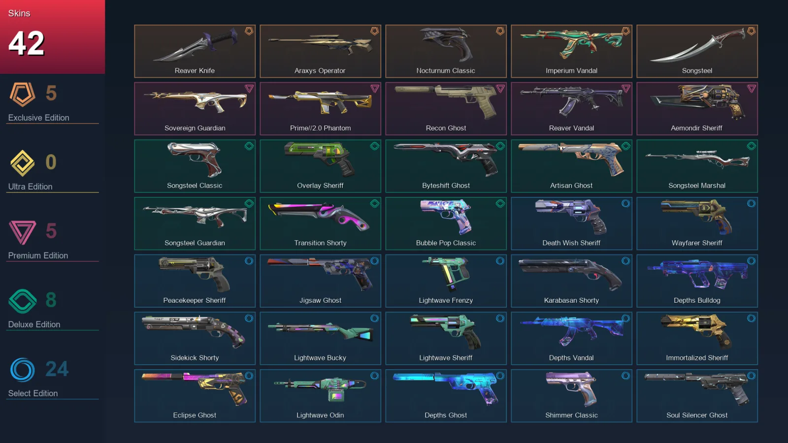 EU | Lv311 | Unranked | 42 Skin | 27 Agent | 111 Buddy