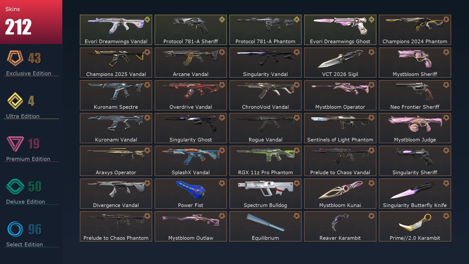 [Valorant] | EU | Level 433 | Gold 3 | 29 Agents | 212 Skins