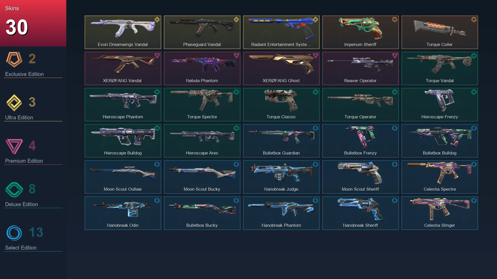EU | Lv50 | Unranked | 30 Skin | 16 Agent | 30 Buddy — Valorant account