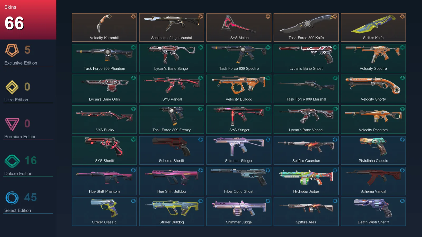 EU | Lv242 | Unranked | 66 Skin | 25 Agent | 111 Buddy — Valorant account