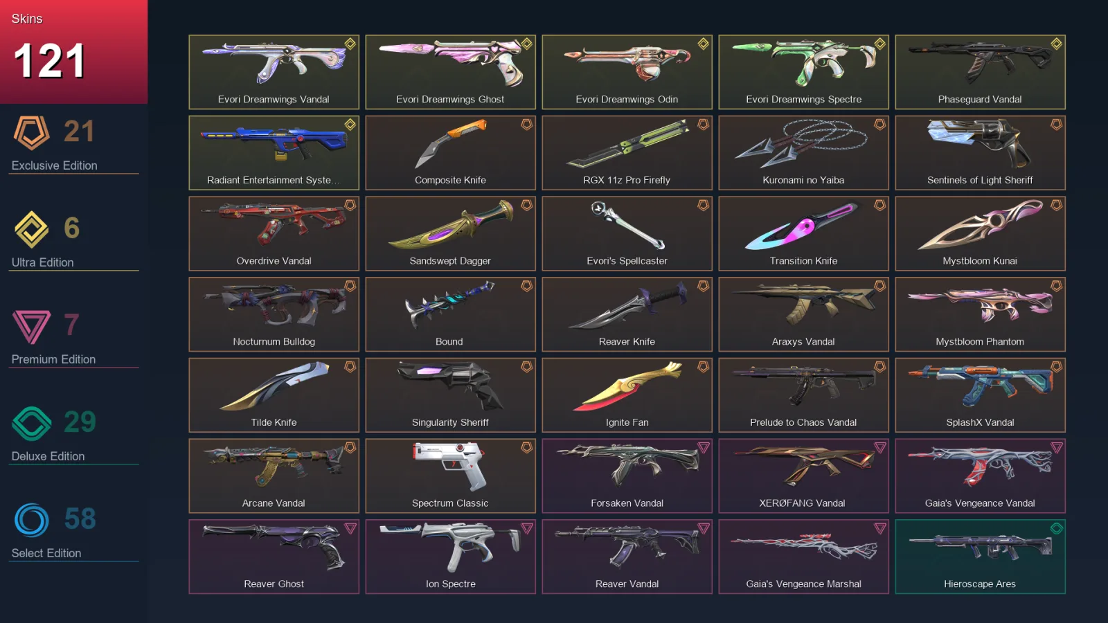 NA | Lv427 | Unranked | 121 Skin | 28 Agent | 174 Buddy — Valorant account