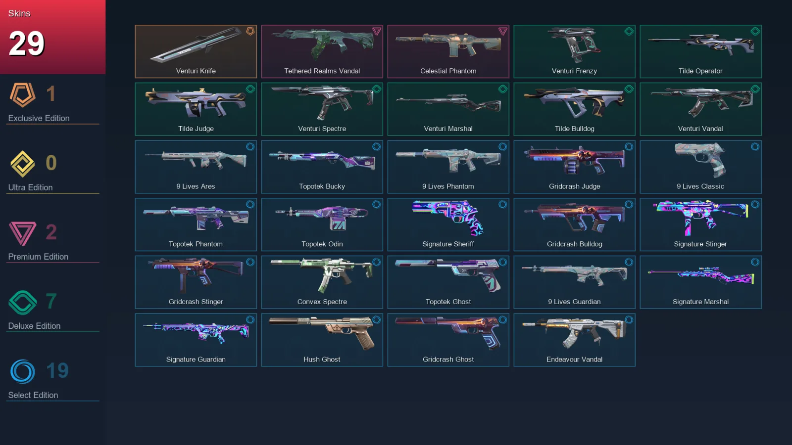 AP | Lv59 | Unranked | 29 Skin | 12 Agent | 30 Buddy