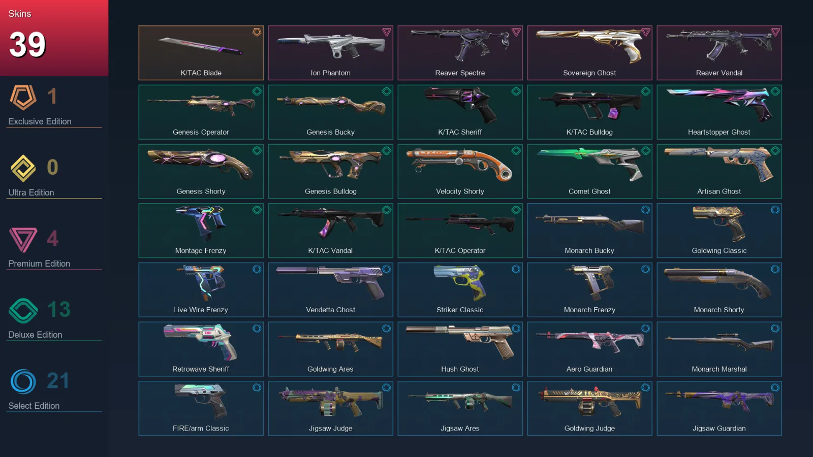 EU | Lv193 | Unranked | 39 Skin | 27 Agent | 92 Buddy — Valorant account