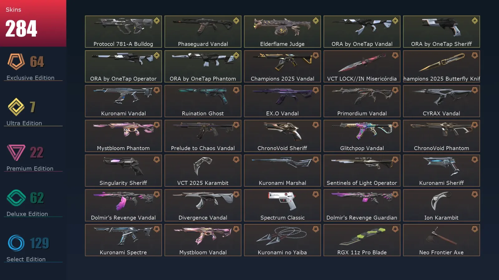 [Valorant] | EU | Level 451 | 27 Agents | 284 Skins — Valorant account