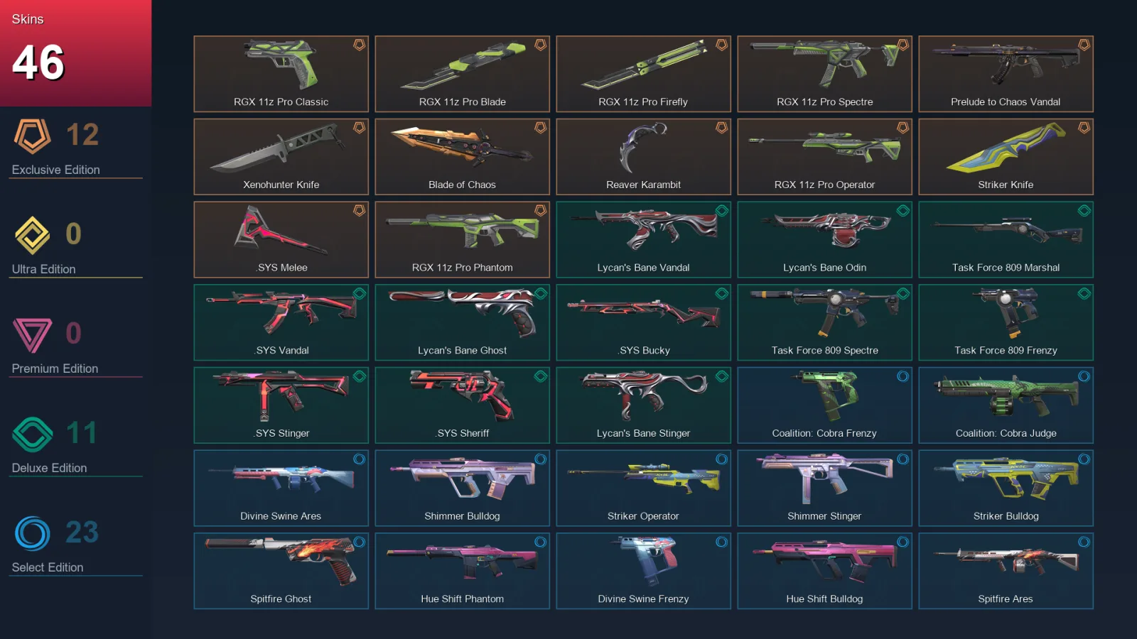 EU | Lv61 | Unranked | 46 Skin | 19 Agent | 34 Buddy