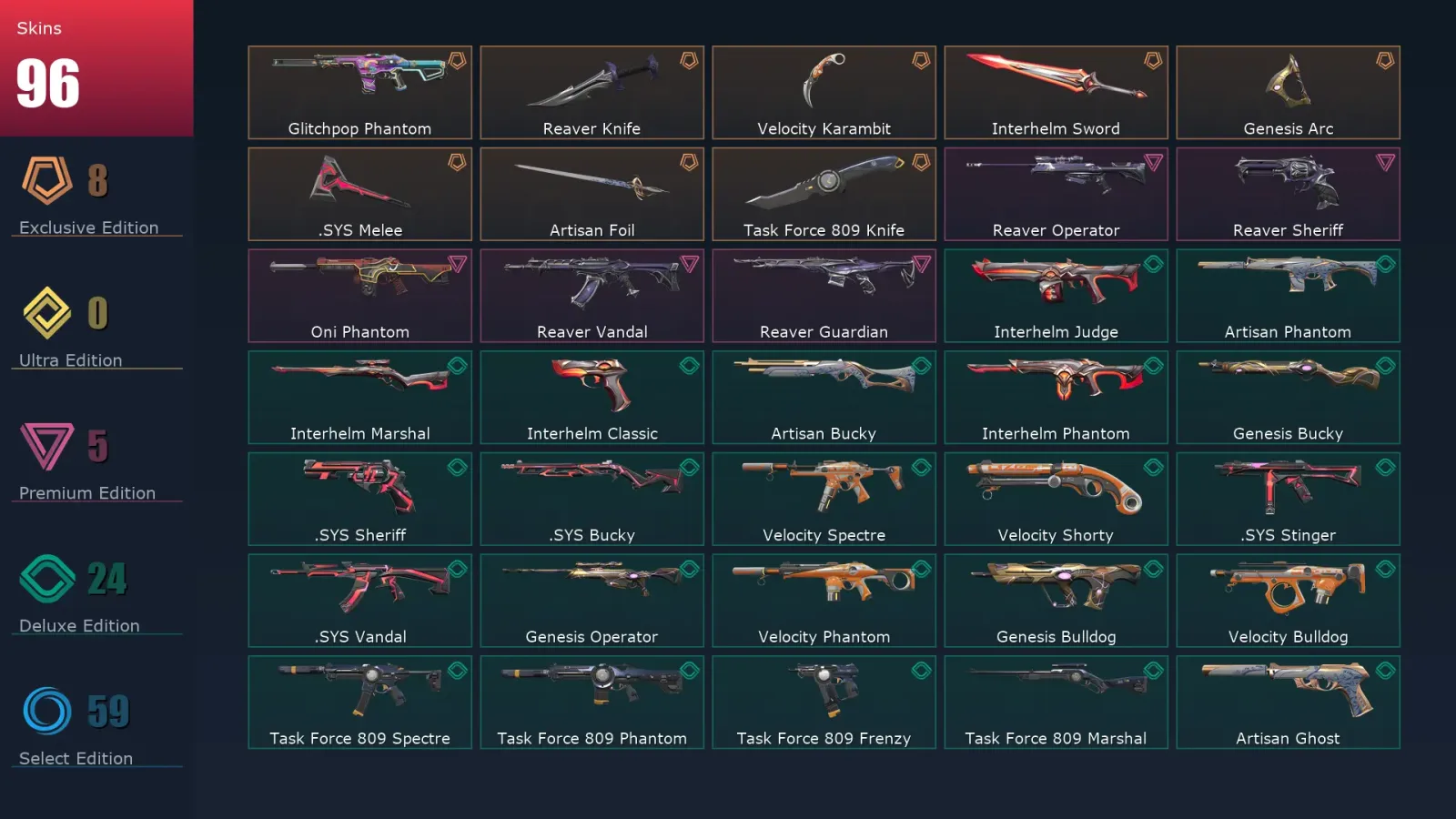 [Valorant] | EU | Level 253 | 28 Agents | 96 Skins — Valorant account
