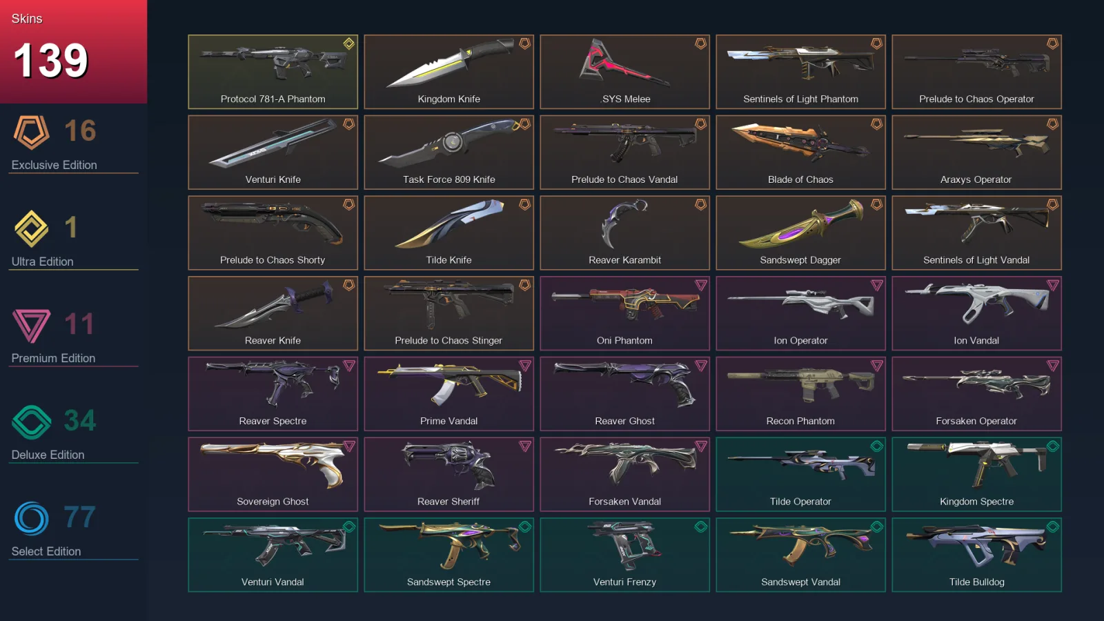 BR | Lv400 | Unranked | 139 Skin | 28 Agent | 182 Buddy — Valorant account