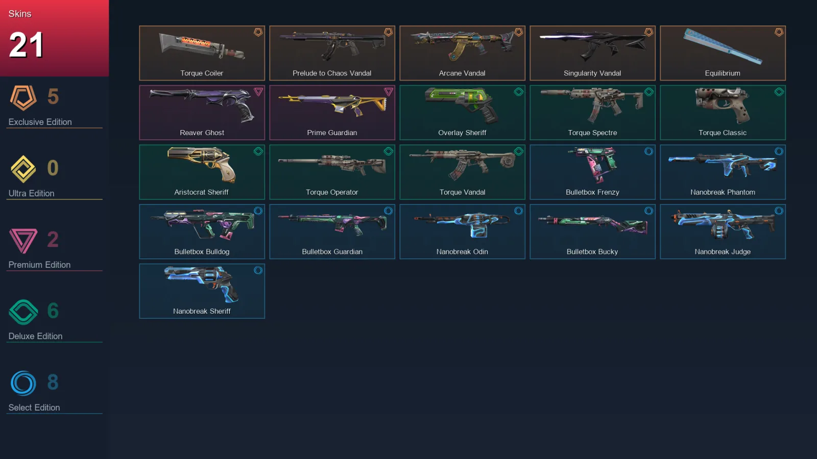 EU | Lv58 | Unranked | 21 Skin | 17 Agent | 19 Buddy — Valorant account