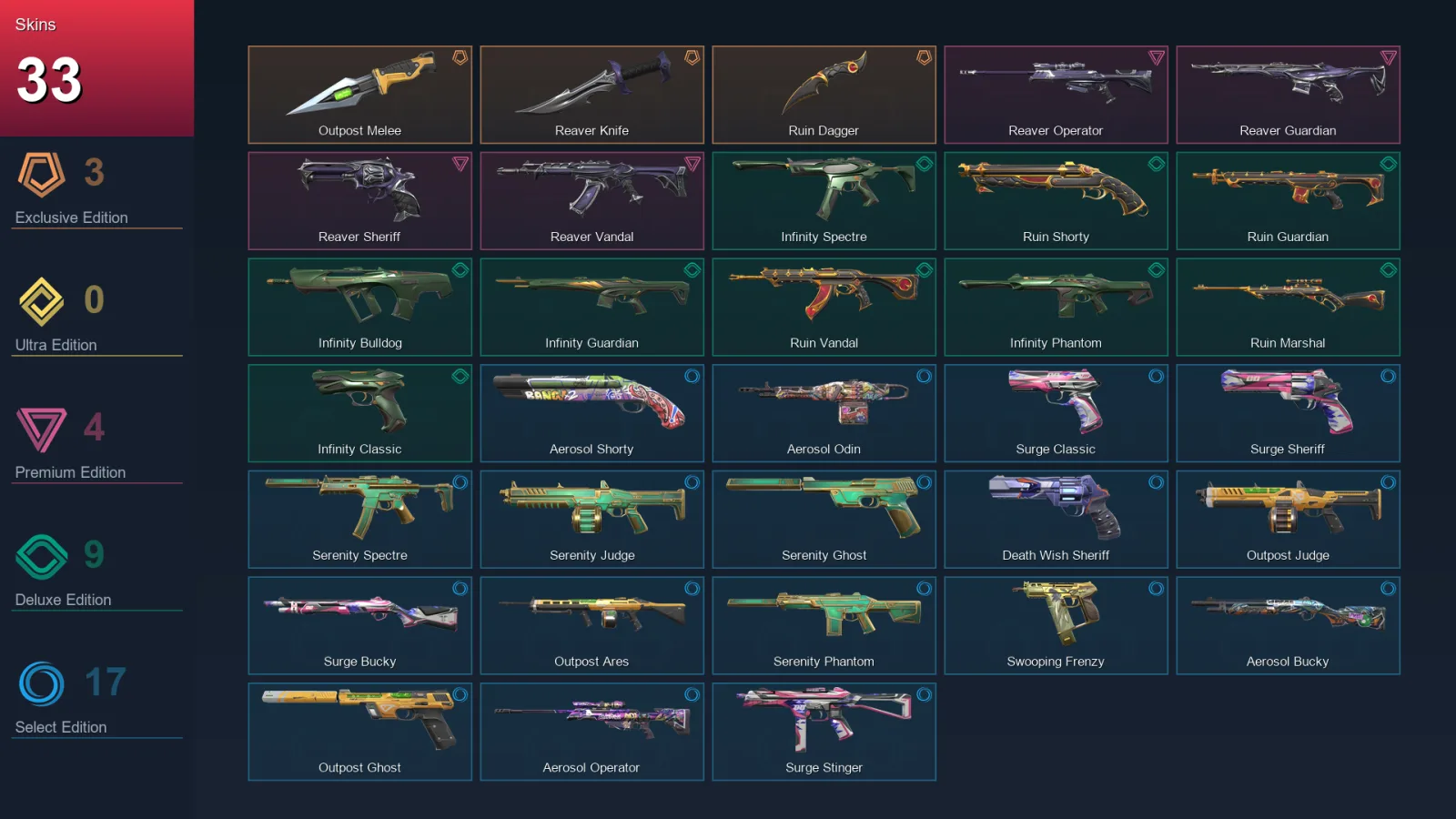 AP | Lv308 | Unranked | 33 Skin | 22 Agent | 52 Buddy