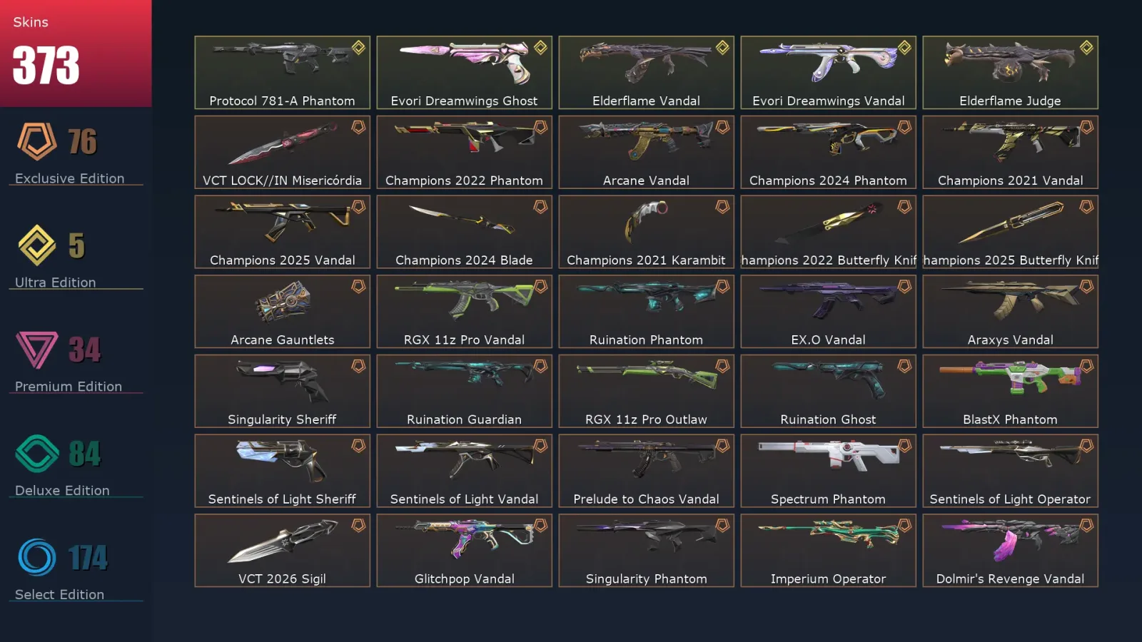 [Valorant] | EU | Level 500 | 29 Agents | 373 Skins — Valorant account
