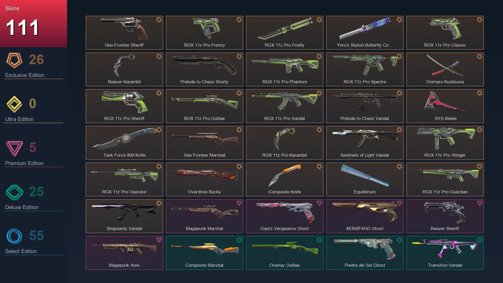 NA | Lv136 | Unranked | 111 Skin | 25 Agent | 85 Buddy