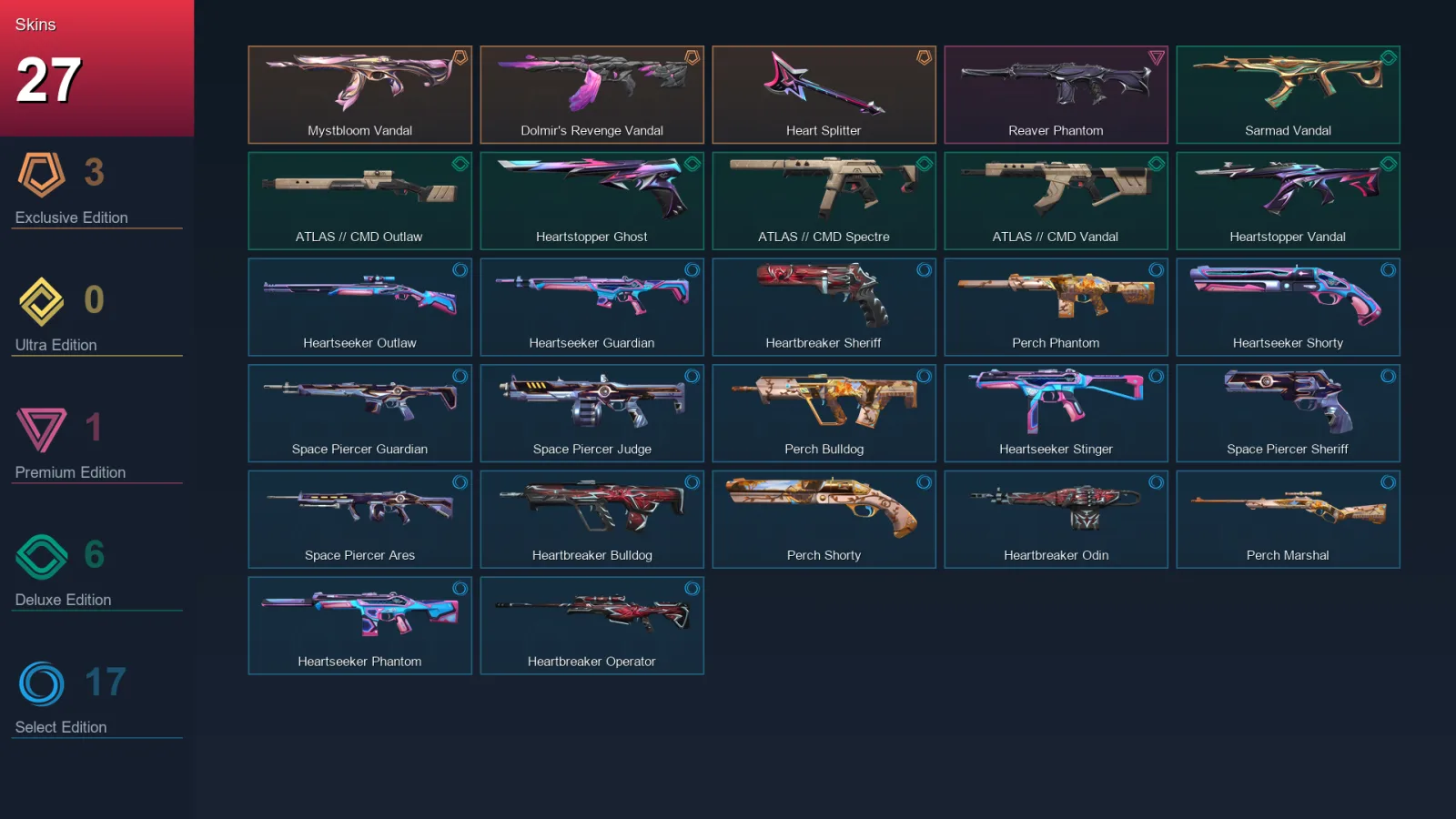 EU | Lv47 | Unranked | 27 Skin | 15 Agent | 28 Buddy — Unranked / Smurf Valorant