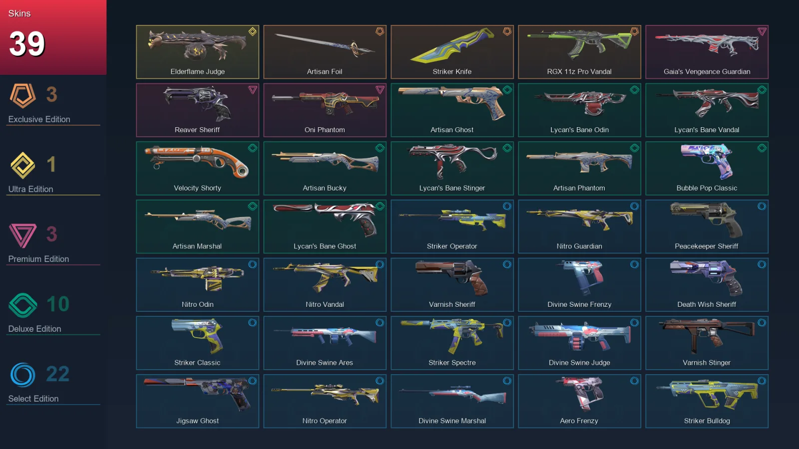 AP | Lv145 | Unranked | 39 Skin | 25 Agent | 60 Buddy — Valorant account