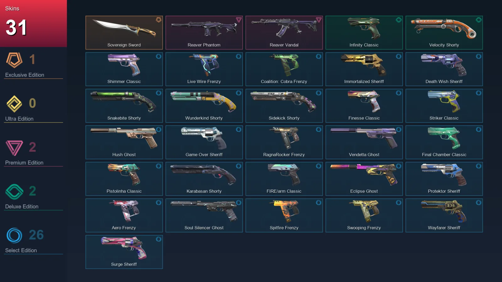 AP | Lv322 | Unranked | 31 Skin | 26 Agent | 118 Buddy — Ragnarocker Frenzy