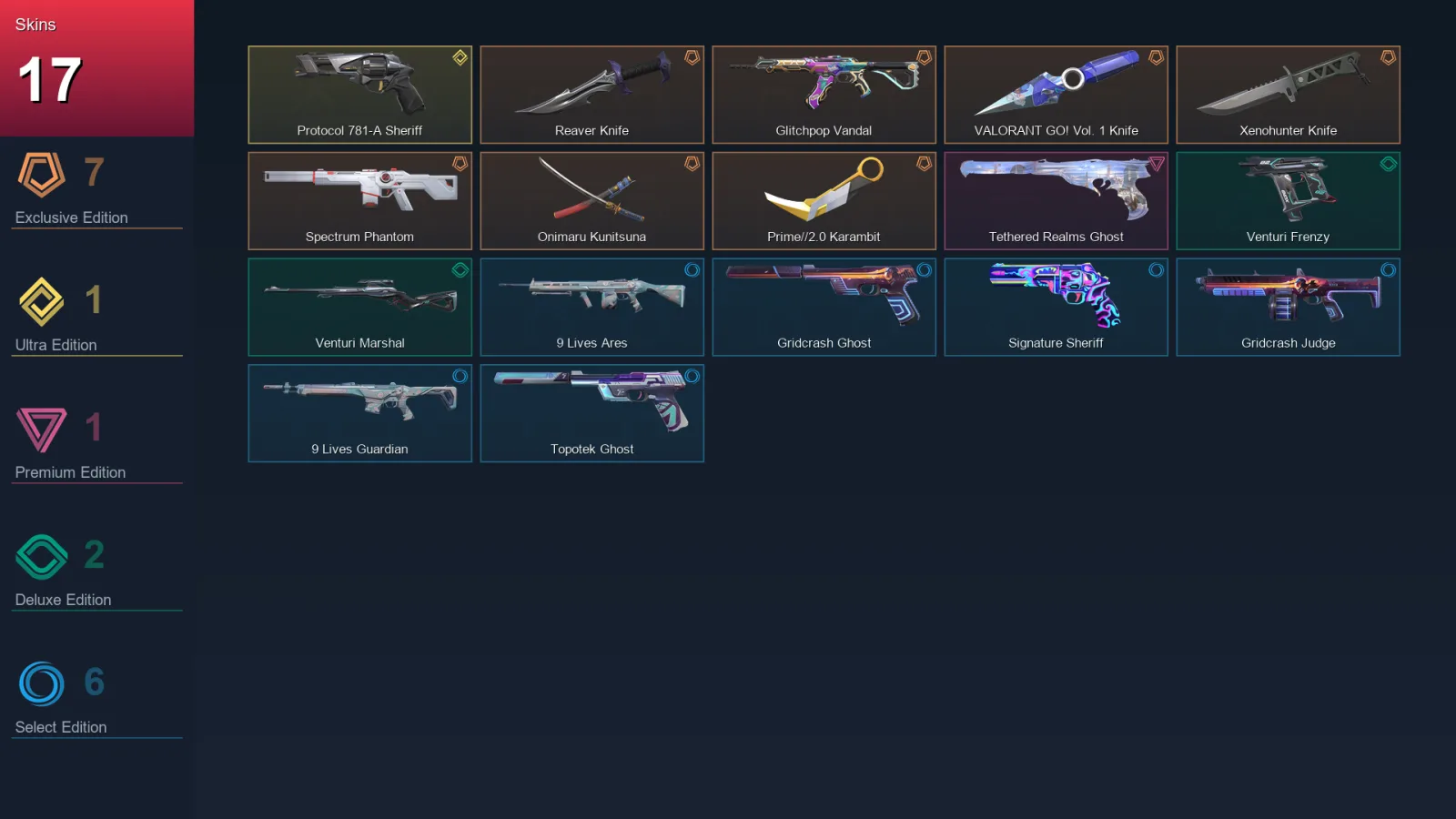 NA | Lv27 | Unranked | 17 Skin | 9 Agent | 13 Buddy