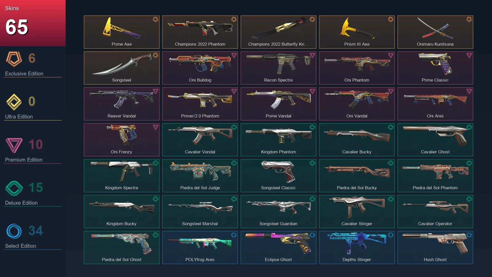 AP | Lv107 | Unranked | 65 Skin | 24 Agent | 81 Buddy