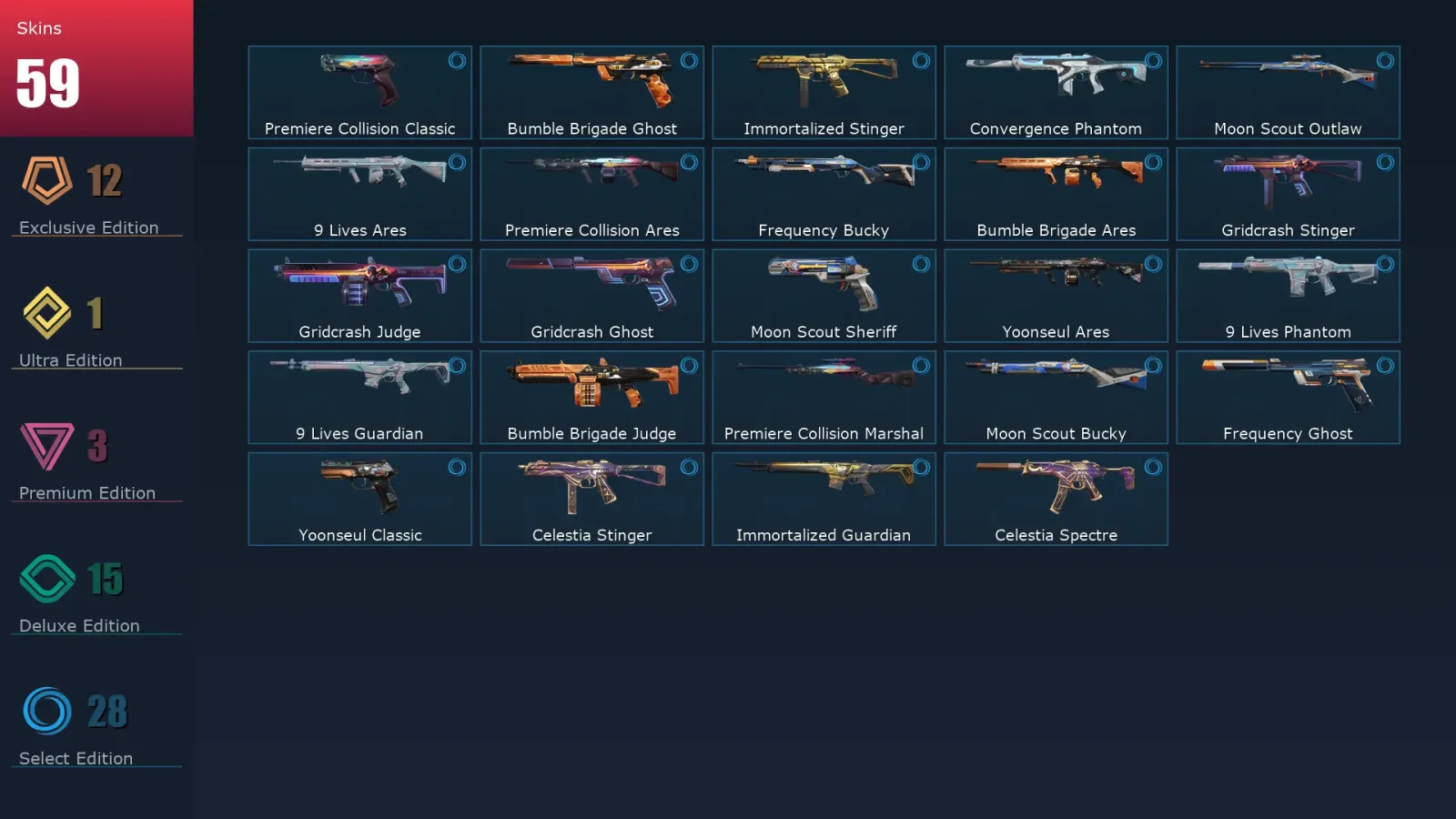 [Valorant] | EU | Level 74 | 24 Agents | 59 Skins