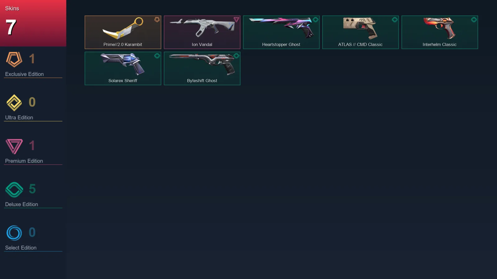 EU | Lv81 | Unranked | 7 Skin | 25 Agent | 30 Buddy — Byteshift Ghost