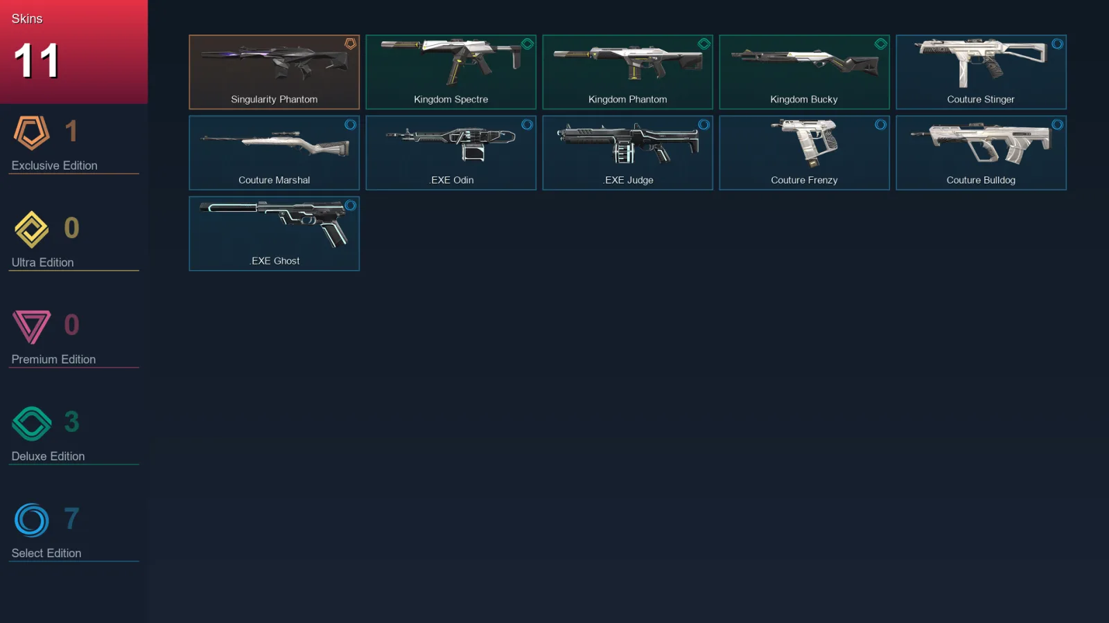 EU | Singularity Phantom | Kingdom Spectre | Kingdom Phantom | Kingdom Bucky | 11 Skin | 14 Agent | 21 Buddy | Lv28