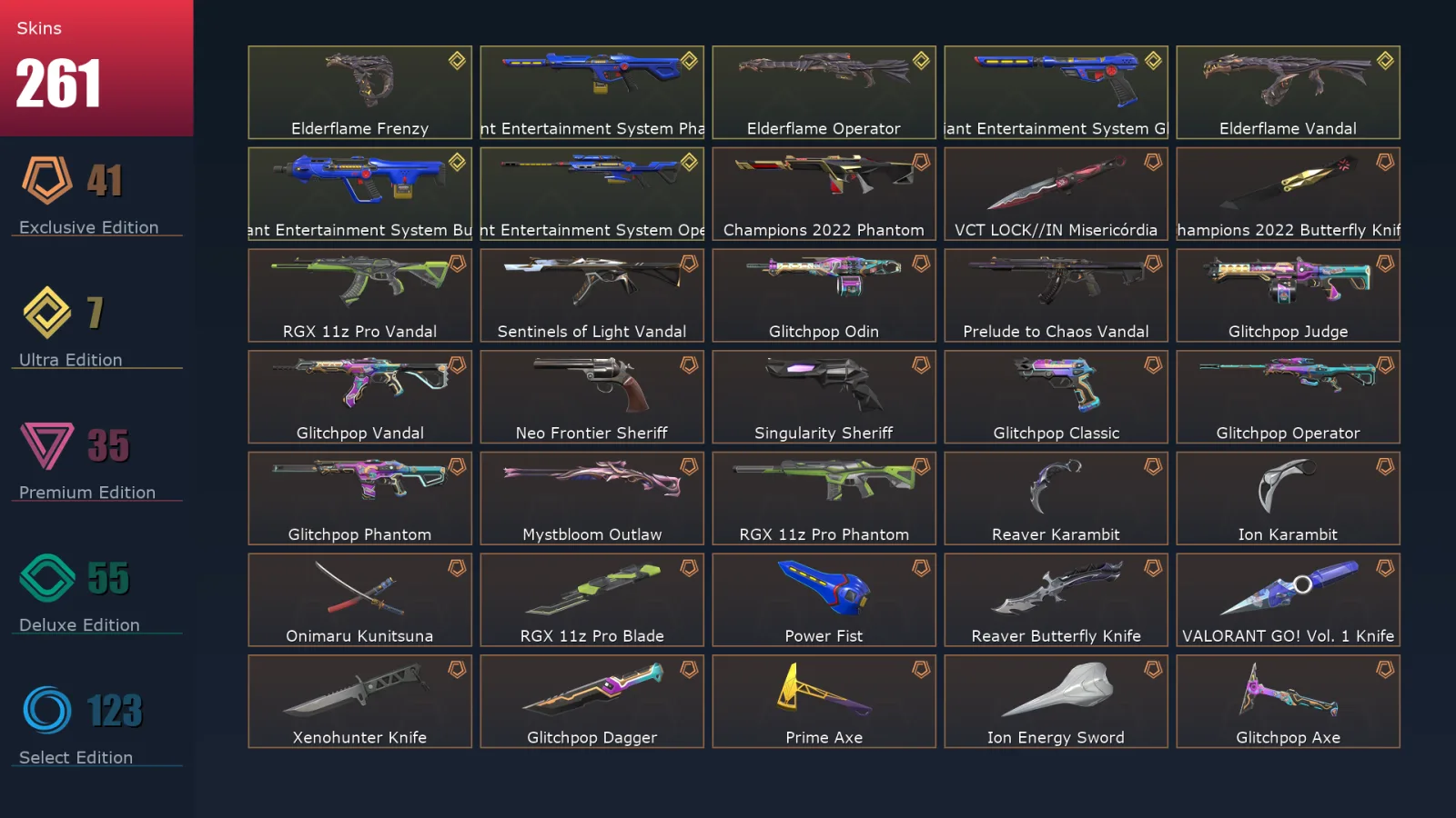 [Valorant] | EU | Level 466 | 28 Agents | 261 Skins