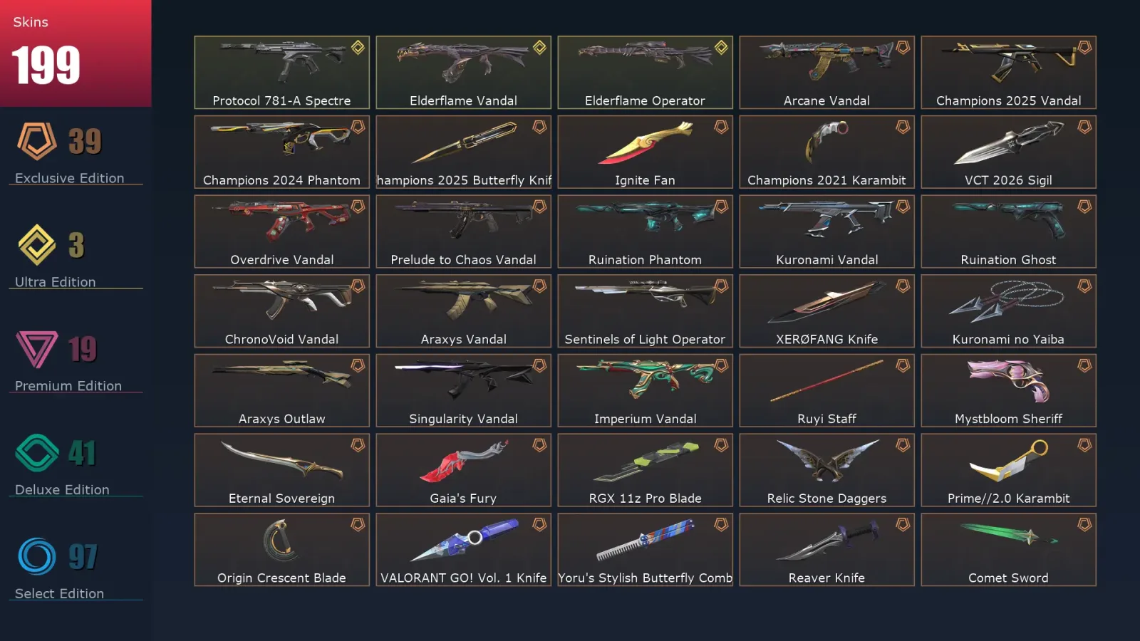 [Valorant] | EU | Level 415 | 28 Agents | 199 Skins — Valorant account