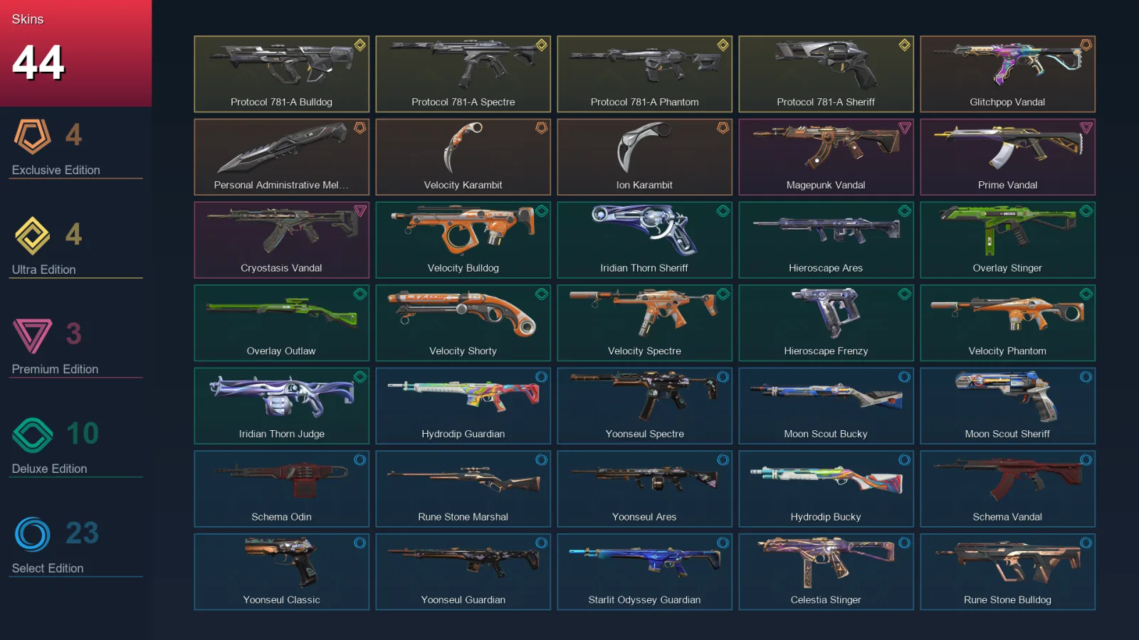NA | Lv56 | Unranked | 44 Skin | 14 Agent | 41 Buddy