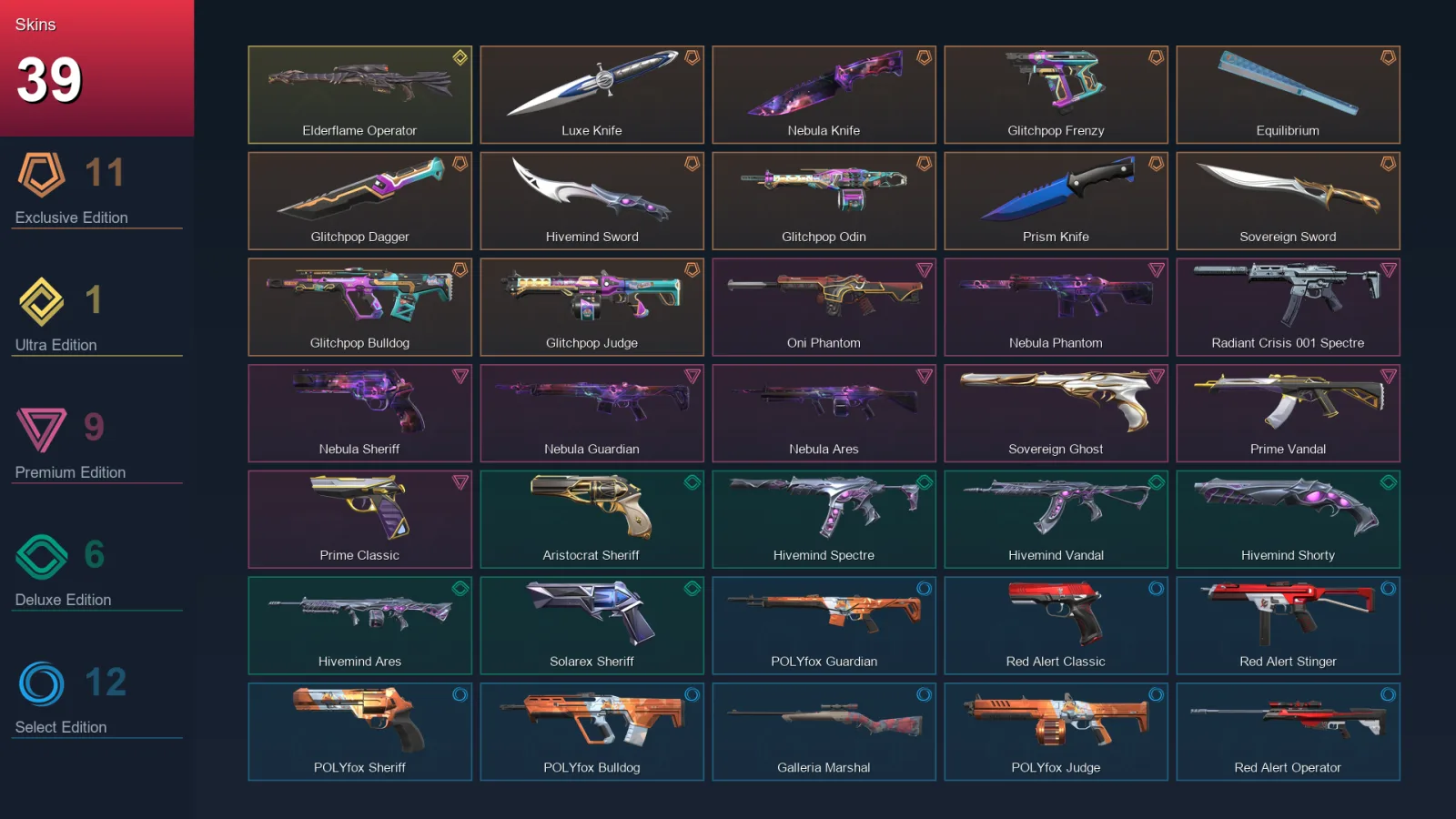 AP | Lv98 | Unranked | 39 Skin | 28 Agent | 64 Buddy