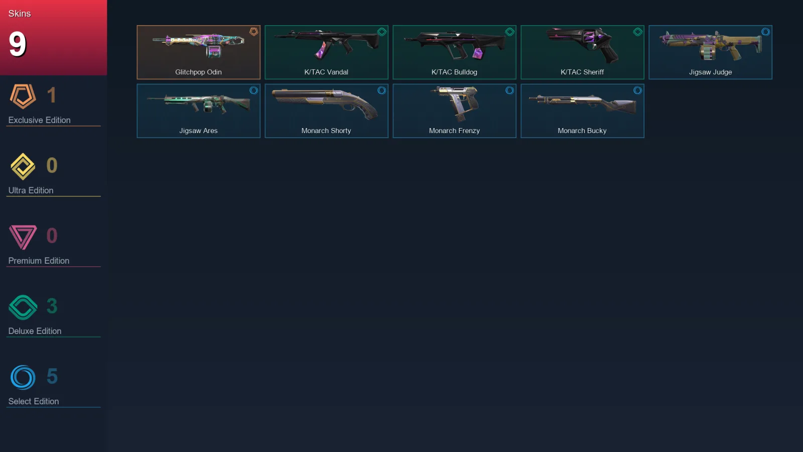 AP | Lv45 | Unranked | 9 Skin | 15 Agent | 16 Buddy