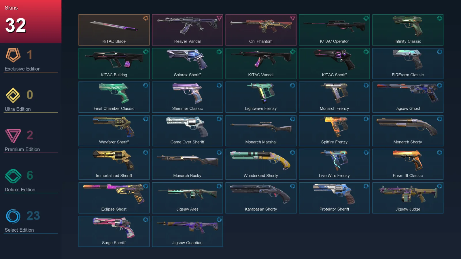AP | Lv229 | Unranked | 32 Skin | 25 Agent | 88 Buddy