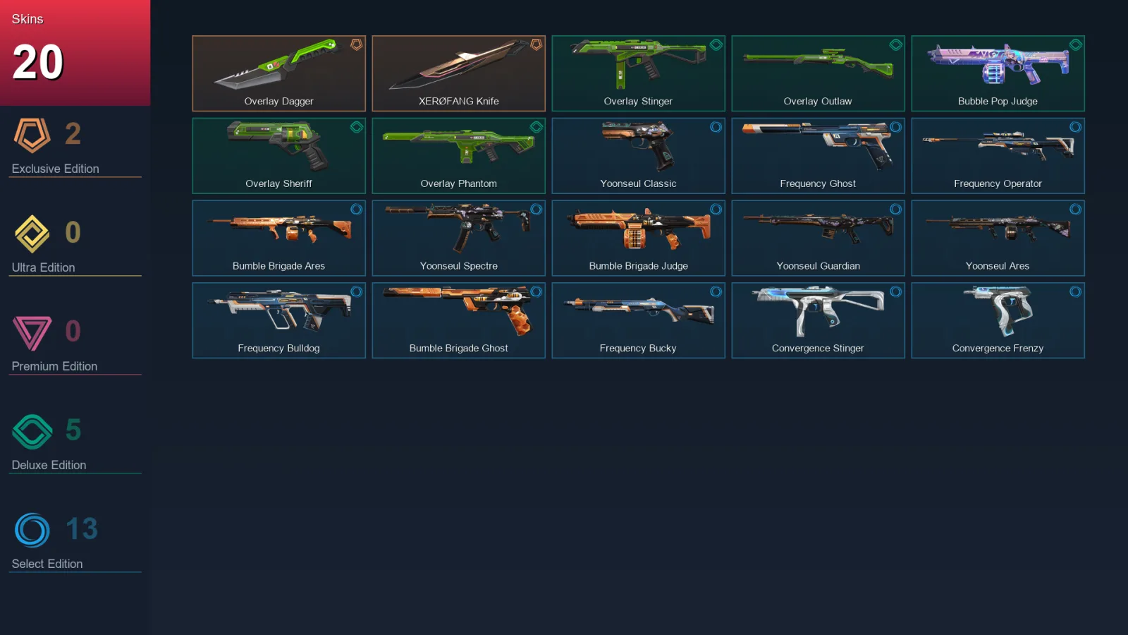 NA | Lv32 | Unranked | 20 Skin | 13 Agent | 23 Buddy