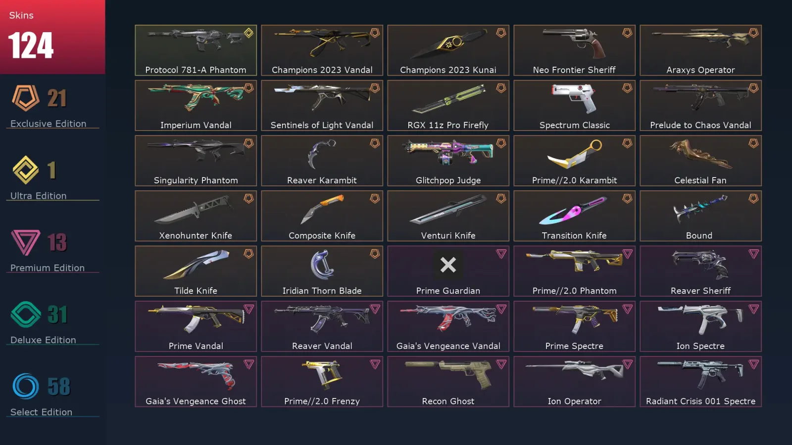 [Valorant] | EU | Level 227 | Silver 1 | 28 Agents | 124 Skins — Valorant account