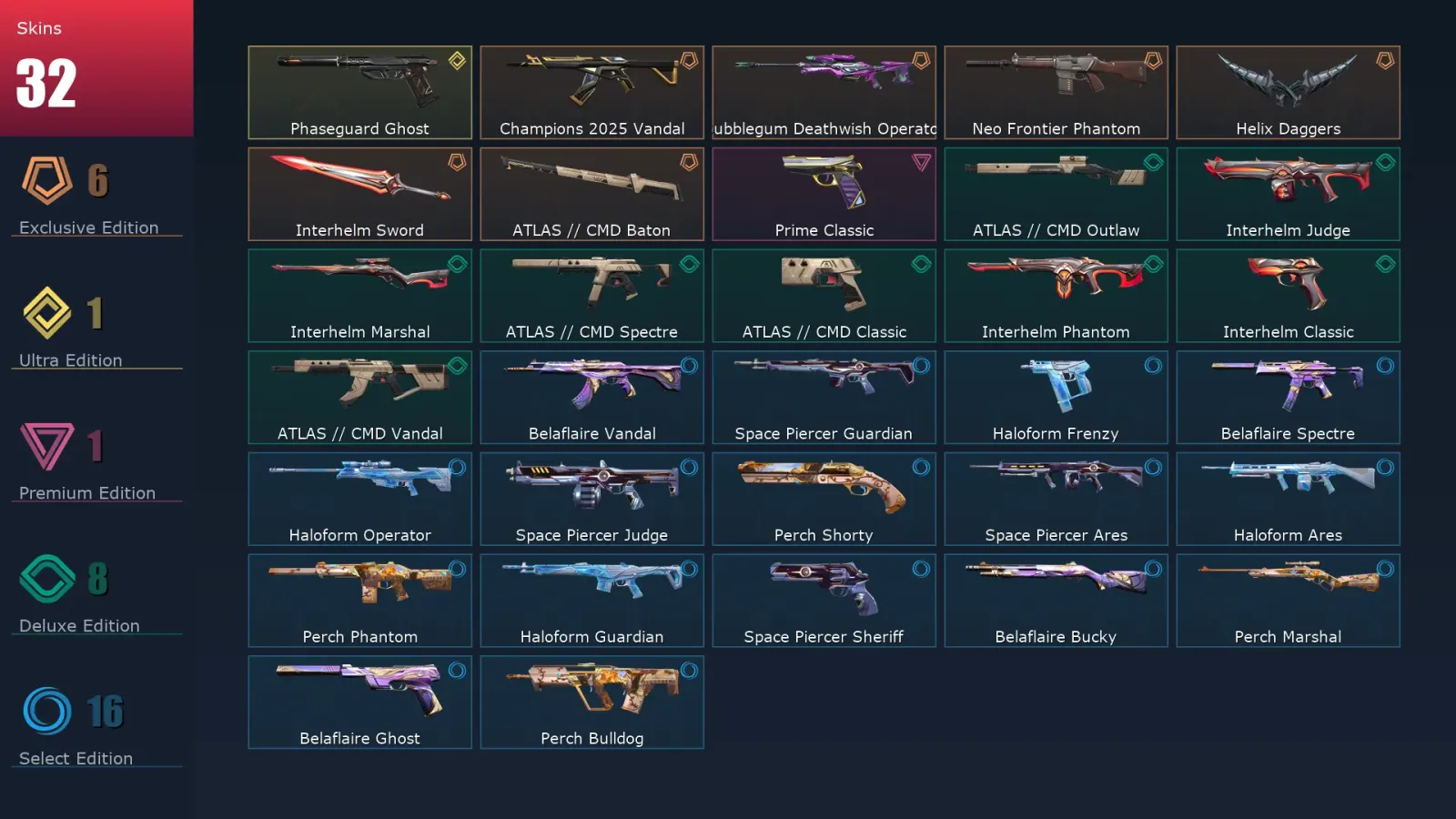 [Valorant] | EU | Level 41 | Ascendant 1 | 11 Agents | 32 Skins