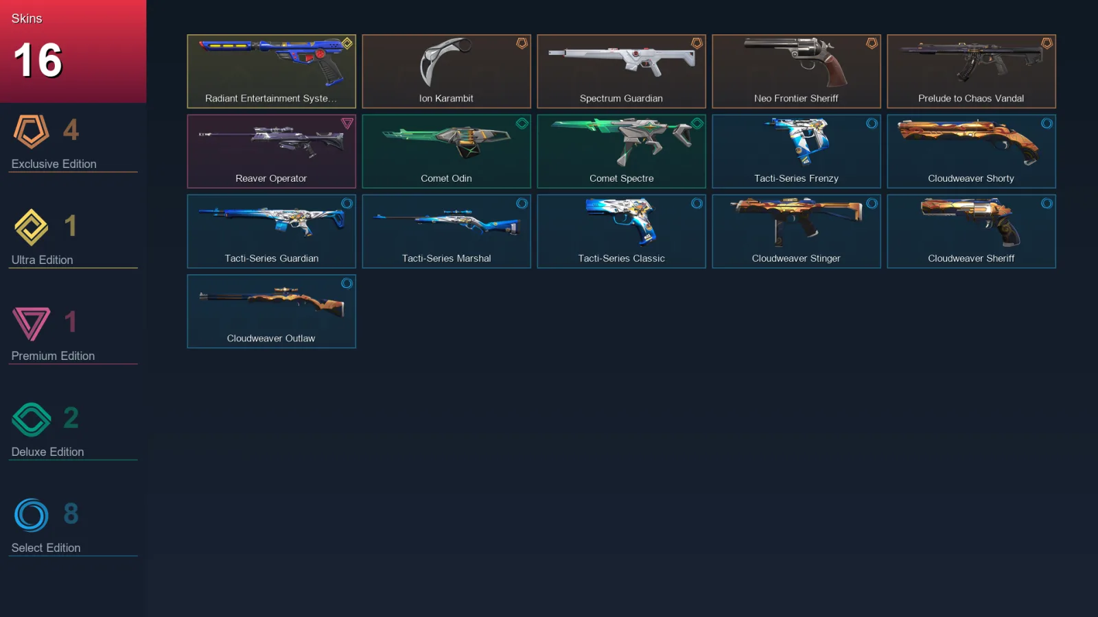 AP | Lv38 | Unranked | 16 Skin | 14 Agent | 19 Buddy