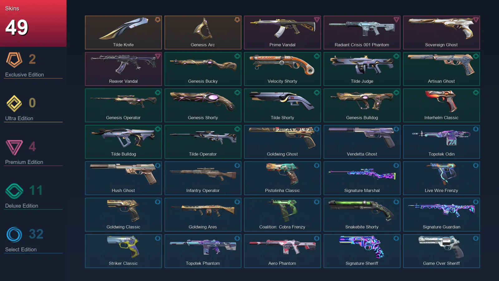 AP | Lv233 | Unranked | 49 Skin | 28 Agent | 118 Buddy — Valorant account
