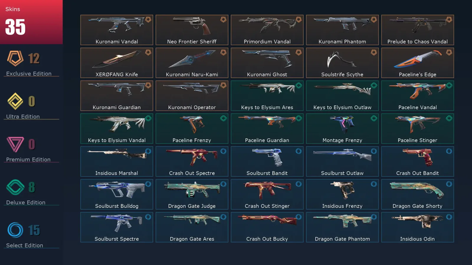 [Valorant] | EU | Level 60 | Ascendant 2 | 16 Agents | 35 Skins — Valorant account