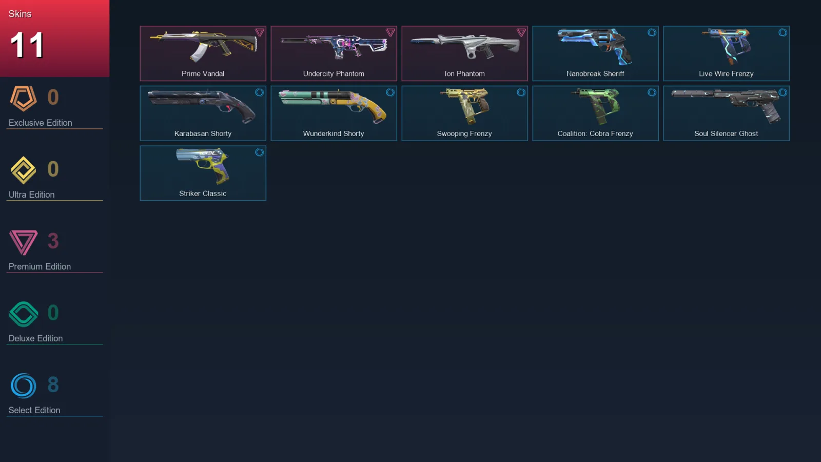 AP | Lv164 | Unranked | 11 Skin | 27 Agent | 72 Buddy