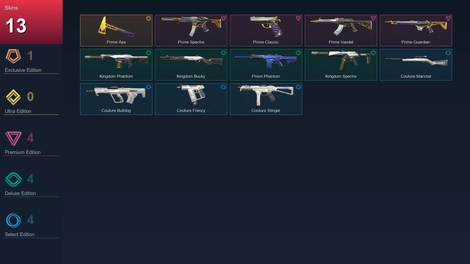 LA | Lv14 | Unranked | 13 Skin | 9 Agent | 11 Buddy