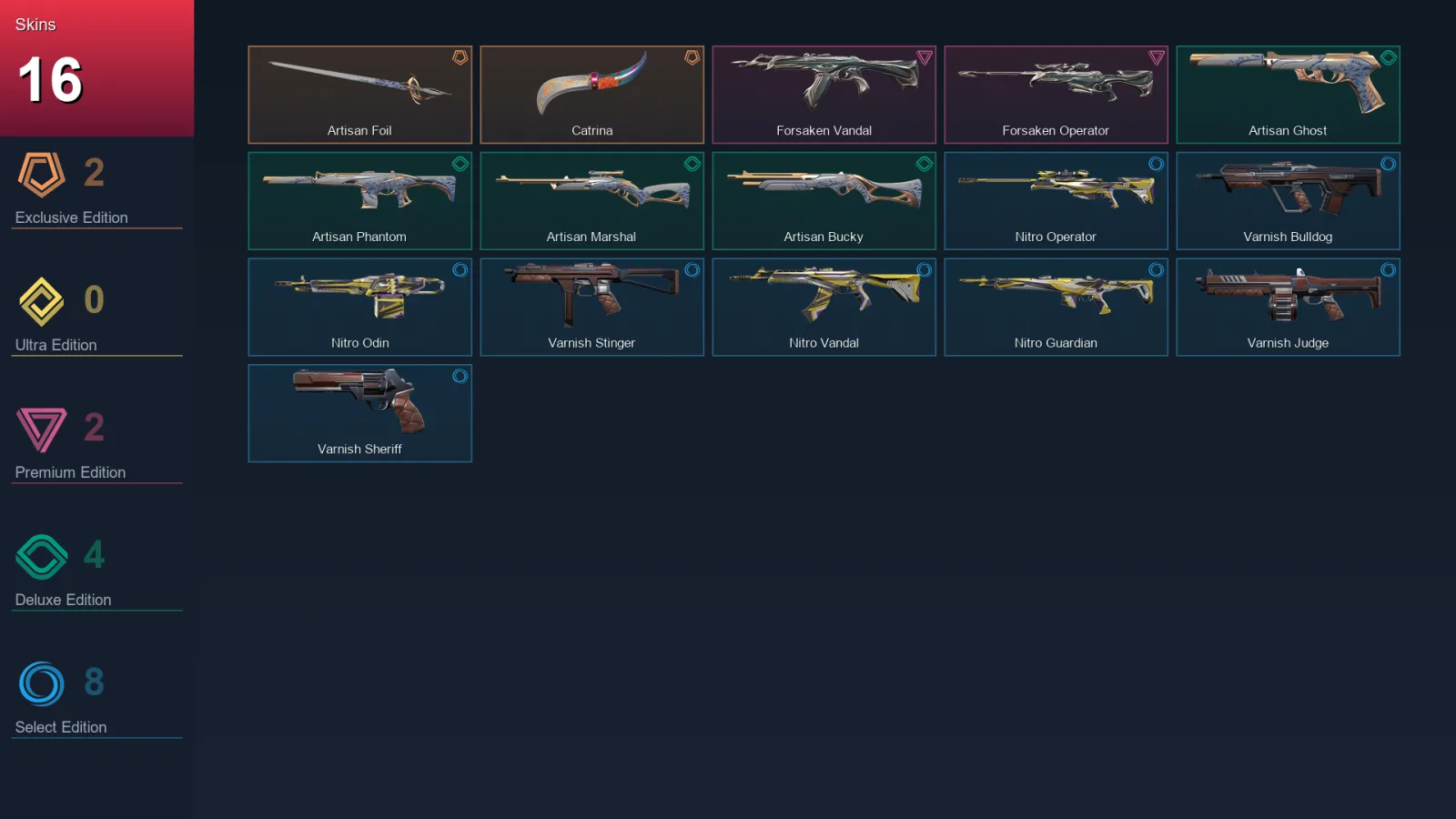 EU | Lv64 | Unranked | 16 Skin | 15 Agent | 26 Buddy