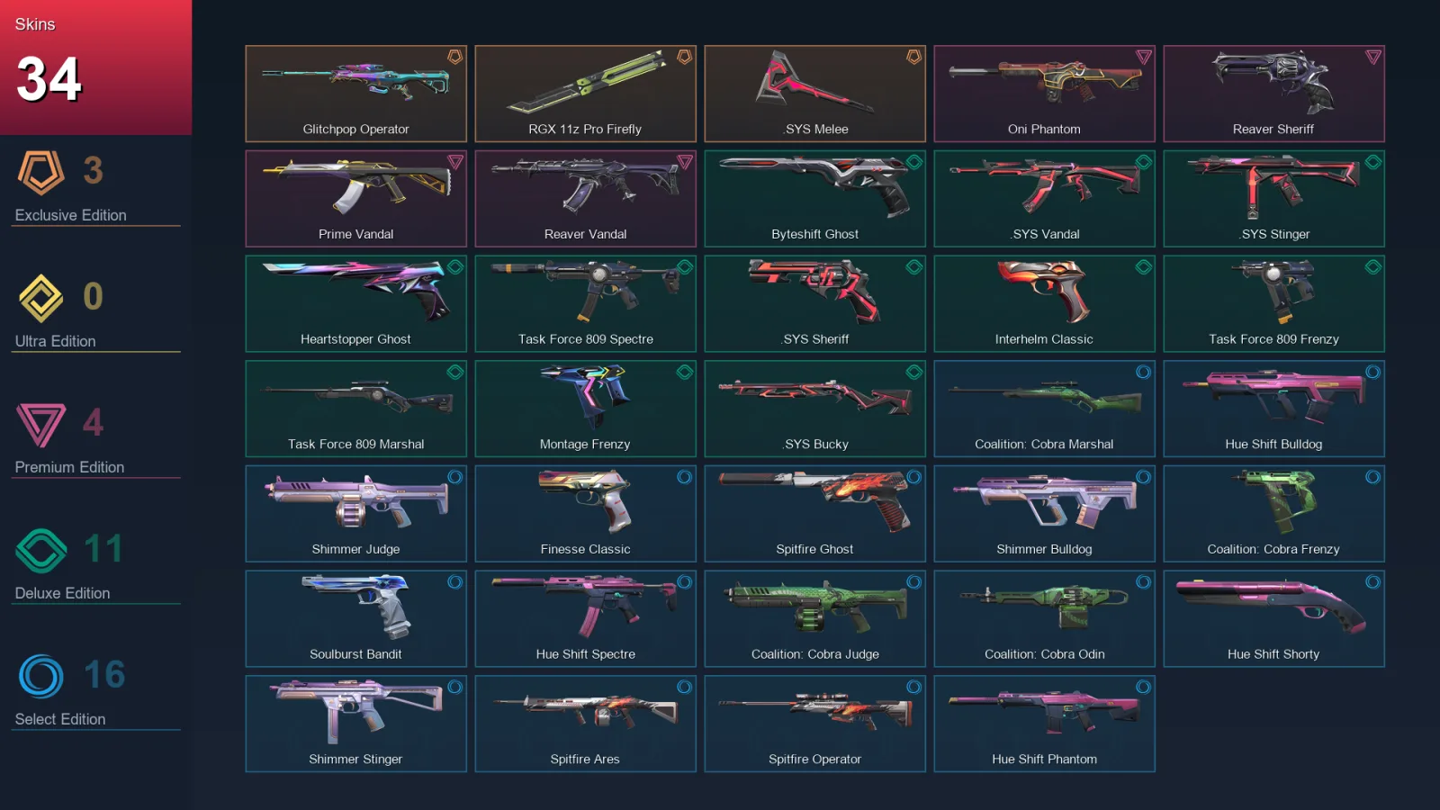 BR | Lv188 | Unranked | 34 Skin | 29 Agent | 80 Buddy