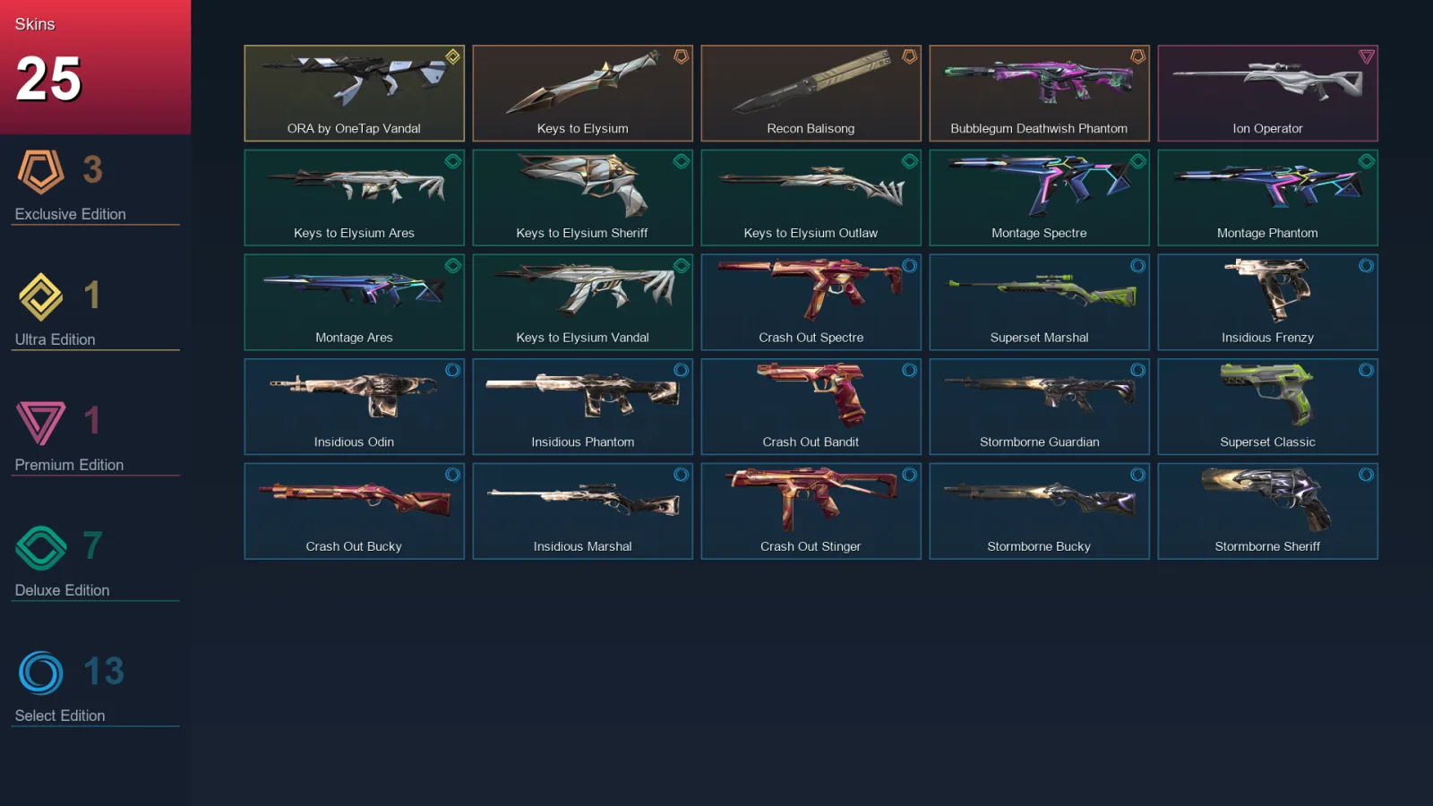 BR | Lv45 | Unranked | 25 Skin | 16 Agent | 25 Buddy