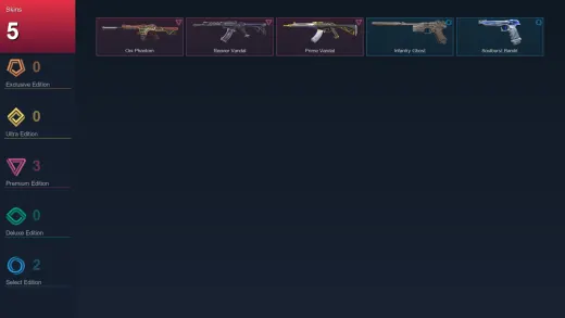 AP | Oni Phantom | Reaver Vandal | Prime Vandal | Infantry Ghost | 5 Skin | 25 Agent | 42 Buddy | Lv99