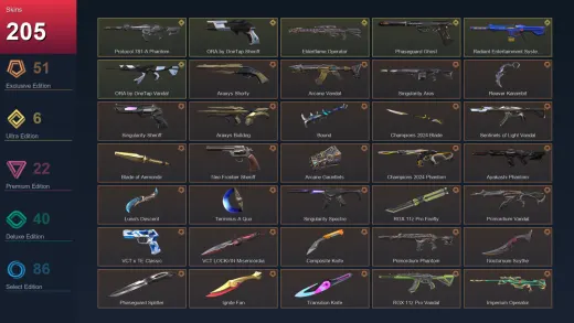 EU | Araxys Shorty | Arcane Vandal | Singularity Ares | Reaver Karambit | 205 Skin | 28 Agent | 150 Buddy | Lv205