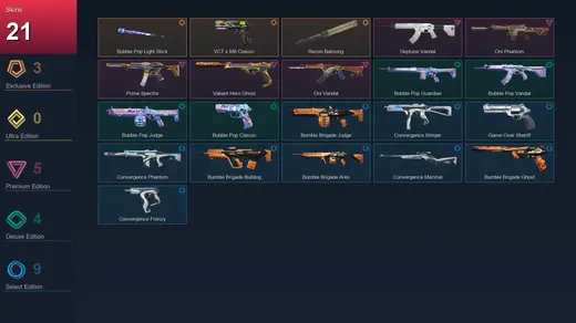 EU | Bubble Pop Light Stick | VCT x M8 Classic | Recon Balisong | Neptune Vandal | 21 Skin | 29 Agent | 30 Buddy | Lv47 — Valorant account