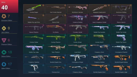 EU | Overlay Dagger | Neo Frontier Marshal | Mystbloom Operator | Magepunk Sparkswitch | 40 Skin | 16 Agent | 40 Buddy | Lv76