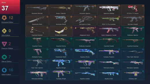 EU | Kuronami Marshal | Araxys Operator | Kuronami Spectre | Spectrum Bulldog | 37 Skin | 27 Agent | 52 Buddy | Lv94