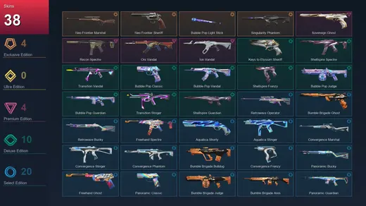 EU | Neo Frontier Marshal | Neo Frontier Sheriff | Bubble Pop Light Stick | Singularity Phantom | 38 Skin | 19 Agent | 65 Buddy | Lv110