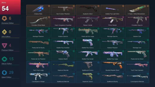 EU | Solarex Relic | Neo Frontier Phantom | Ayakashi Ghost | Bubble Pop Light Stick | 54 Skin | 24 Agent | 58 Buddy | Lv78