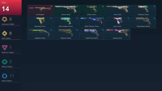 AP | Oni Phantom | Artisan Ghost | Infinity Classic | Hush Ghost | 14 Skin | 27 Agent | 74 Buddy | Lv201