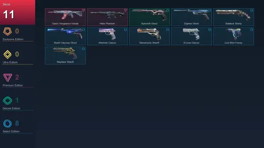 AP | Gaia's Vengeance Vandal | Helix Phantom | Byteshift Ghost | Digihex Ghost | 11 Skin | 29 Agent | 94 Buddy | Lv227