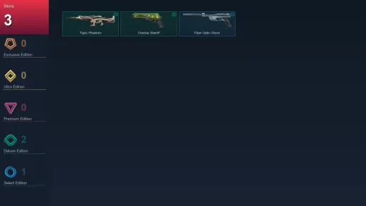 AP | Tigris Phantom | Overlay Sheriff | Fiber Optic Ghost | 3 Skin | 27 Agent | 44 Buddy | Lv100 — Valorant account
